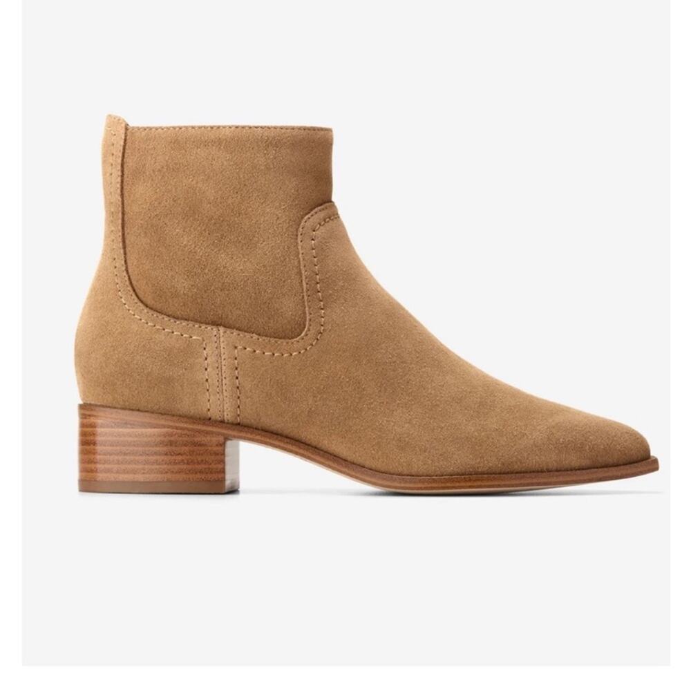 <<Cole Haan Naia Suede Ankle Toffee Boots - Sz 9.5B